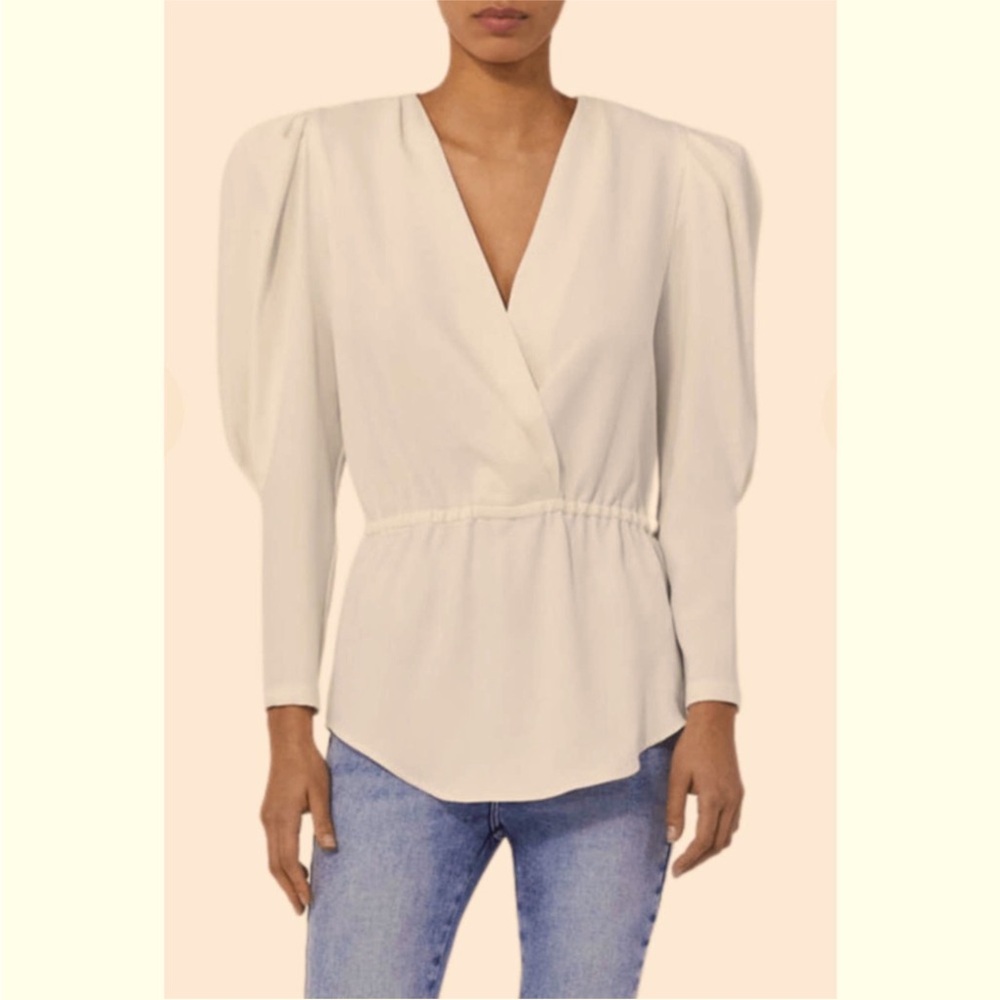 IRO Jafir V Neck Ecru Top FR 38